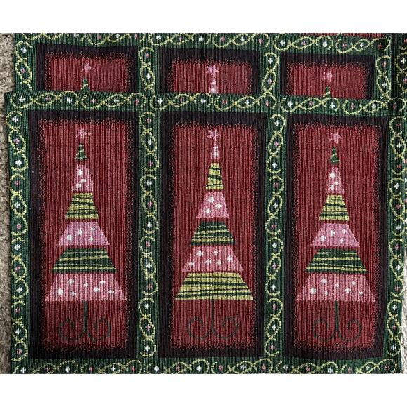 Tapestry Placemats Christmas Tree-Mistletoe Different Designs Lot of 7 - Picture 5 of 5